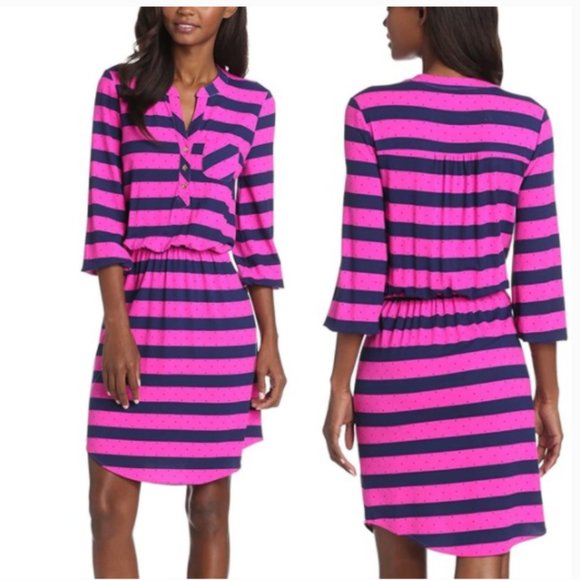 Lilly Pulitzer Dresses & Skirts - Lilly Pulitzer Beckett Striped Dress in Mambo Pink